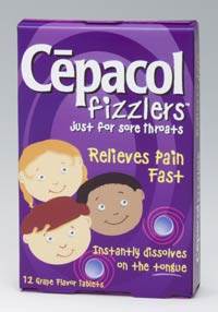 CEPACOL FIZZLERS (benzocaine) 6mg tablets by Combe Inc. CEPACOL FIZZLERS (benzocaine) 6mg tablets by Combe Inc.