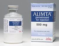 ALIMTA (pemetrexed) 100mg/vial, 500mg/vial pwd for IV inj by Lilly ALIMTA (pemetrexed) 100mg/vial, 500mg/vial pwd for IV inj by Lilly