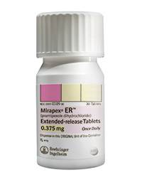 MIRAPEX ER (pramipexole dihydrochloride) extended-release tablets from Boehringer-Ingelheim MIRAPEX ER (pramipexole dihydrochloride) extended-release tablets from Boehringer-Ingelheim