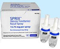 SPRIX (ketorolac tromethamine) 15.75mg/100µL nasal spray by Regency Therapeutics & Daiichi Sankyo SPRIX (ketorolac tromethamine) 15.75mg/100µL nasal spray by Regency Therapeutics & Daiichi Sankyo