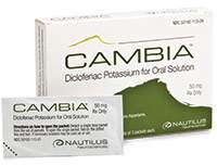 CAMBIA (diclofenac potassium for oral solution) 50mg/packet by Nautilus Neurosciences CAMBIA (diclofenac potassium for oral solution) 50mg/packet by Nautilus Neurosciences