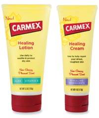 Carmex Healing Lotion and Carmex Healing Cream available Carmex Healing Lotion and Carmex Healing Cream available