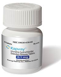 KAPVAY (clonidine HCl) 0.1mg, 0.2mg extended-release tablets by Shionogi KAPVAY (clonidine HCl) 0.1mg, 0.2mg extended-release tablets by Shionogi