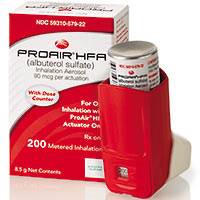 PROAIR HFA (albuterol) 90mcg/inh metered-dose aerosol with dose counter, CFC-free. PROAIR HFA (albuterol) 90mcg/inh metered-dose aerosol with dose counter, CFC-free.