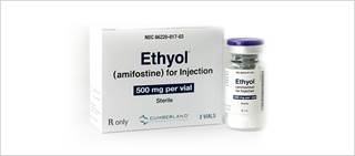 Ethyol for Injection is available as 500mg strength lyophilized powder per 10mL single-use vial in 3-count cartons Ethyol for Injection is available as 500mg strength lyophilized powder per 10mL single-use vial in 3-count cartons