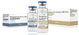 Meropenem for Injection is available as 500mg and 1g per vial strengths in 10-count packages. Meropenem for Injection is available as 500mg and 1g per vial strengths in 10-count packages.