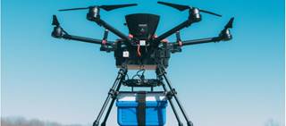 A research team flew a total of 18 units of blood via drone for approximately 8 to 12 miles A research team flew a total of 18 units of blood via drone for approximately 8 to 12 miles