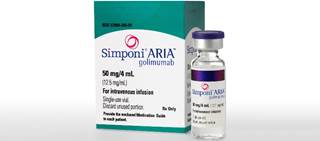 Simponi Aria is already approved for use as an IV infusion to treat moderate to severe active rheumatoid arthritis Simponi Aria is already approved for use as an IV infusion to treat moderate to severe active rheumatoid arthritis