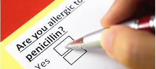 Penicillin allergy is the most frequent form of drug allergy Penicillin allergy is the most frequent form of drug allergy