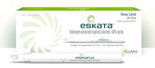 Eskata is a high-concentration hydrogen peroxide-based topical solution intended for in-office application Eskata is a high-concentration hydrogen peroxide-based topical solution intended for in-office application