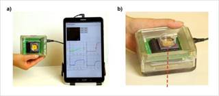 Device can measure metabolites (Credit: <a href="doi.org/10.1016/j.bios.2018.09.013">Biosensors and Bioelectronics</a>. <a href="creativecommons.org/licenses/by/4.0/">Creative Commons</a>. Device can measure metabolites (Credit: <a href="doi.org/10.1016/j.bios.2018.09.013">Biosensors and Bioelectronics</a>. <a href="creativecommons.org/licenses/by/4.0/">Creative Commons</a>.